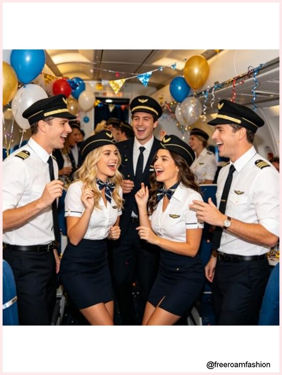4-Pack Flight Attendant Hats Felt Stewardess Cap Beret for Costume Performance main image 4